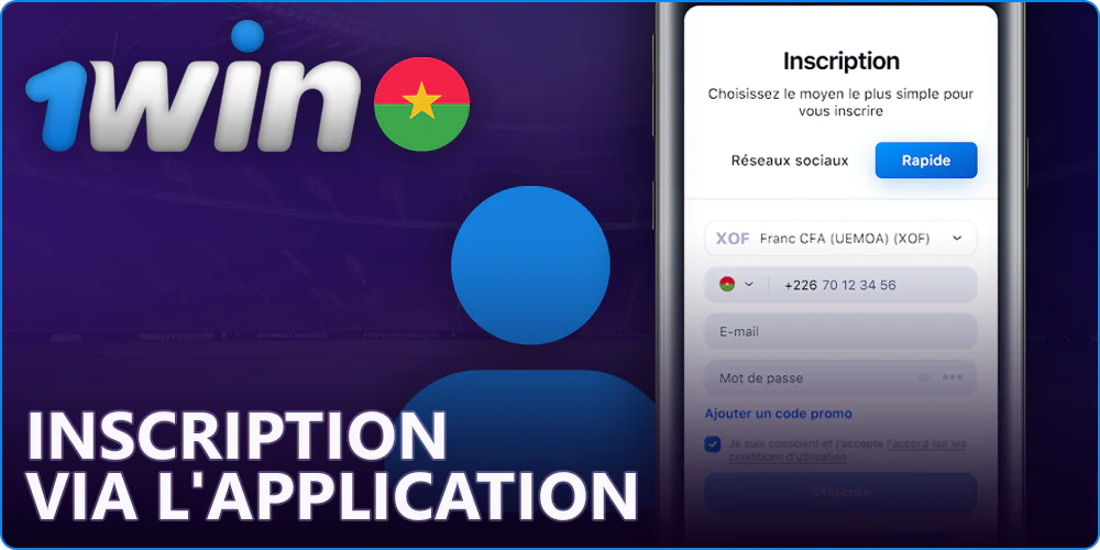 Enregistrement d'un compte dans l'application mobile 1Win