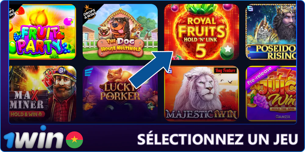 Choisissez un jeu sur 1Win Casino