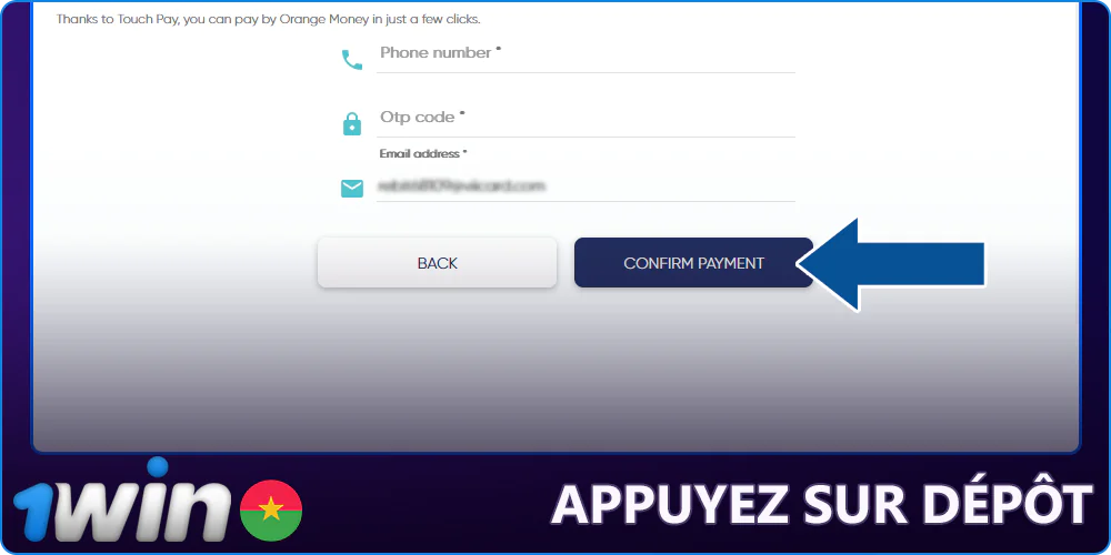 Complétez votre dépôt sur 1Win