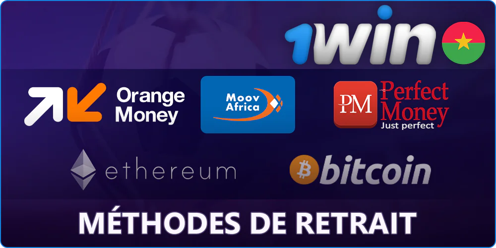 Méthodes de retrait disponibles sur 1Win au Burkina Faso