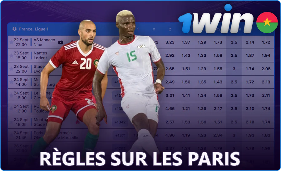 Règles des paris au 1Win au Burkina Faso
