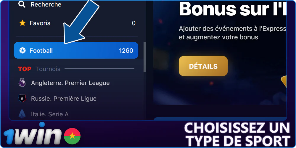 Choisissez un événement sportif sur 1Win